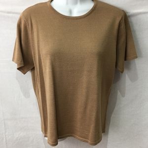 Albert Nipon Tan Knit Top Blouse